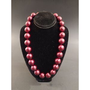 Charter Club Signed‎ Cranberry Red Bead Necklace Choker